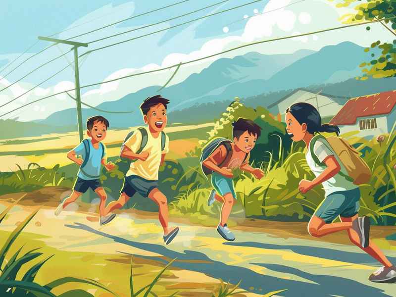 农村回忆童年的故事（农村童年的回忆插画）