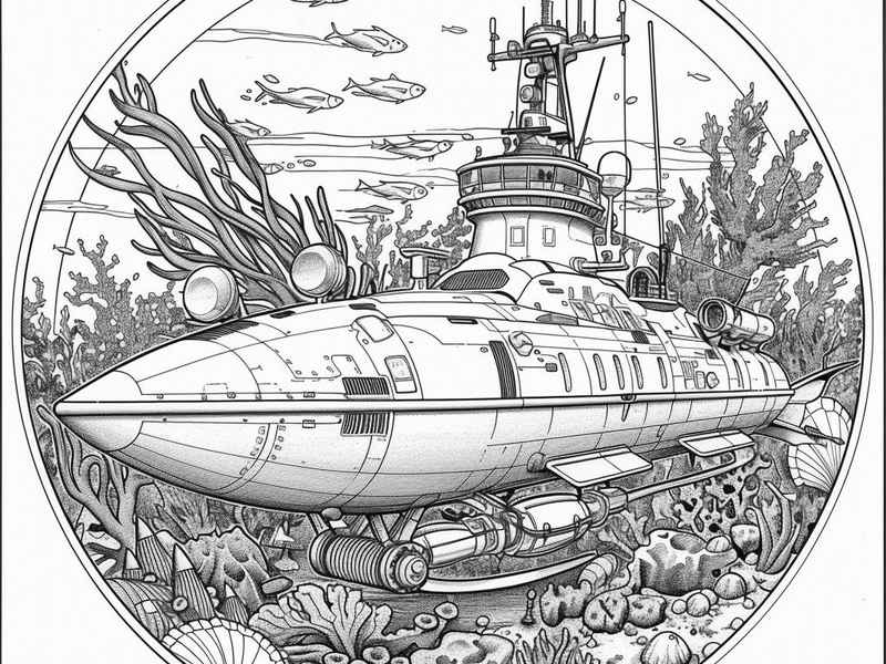 潜水艇儿童画、潜水艇儿童画简笔画