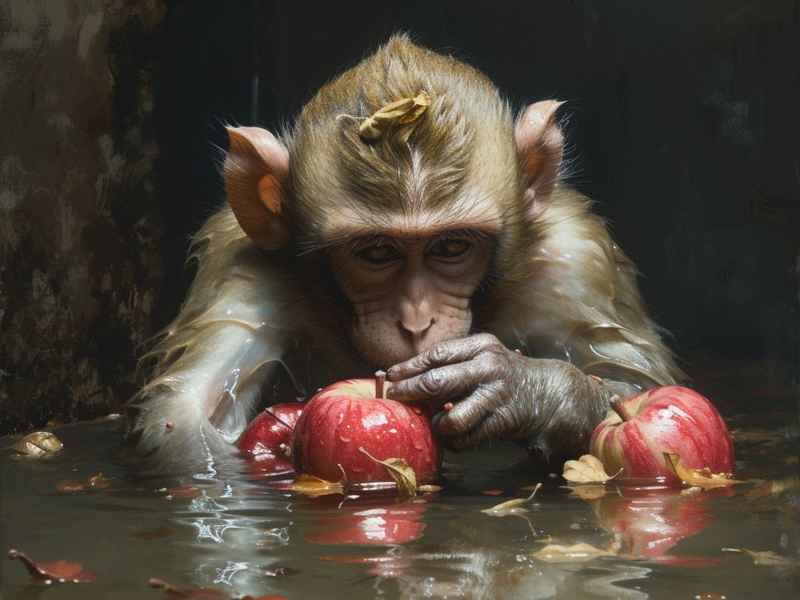 猴吃西瓜讲故事，猴吃西瓜讲故事音频