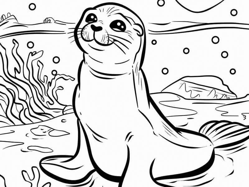 海狮儿童画 - 海狮儿童绘画