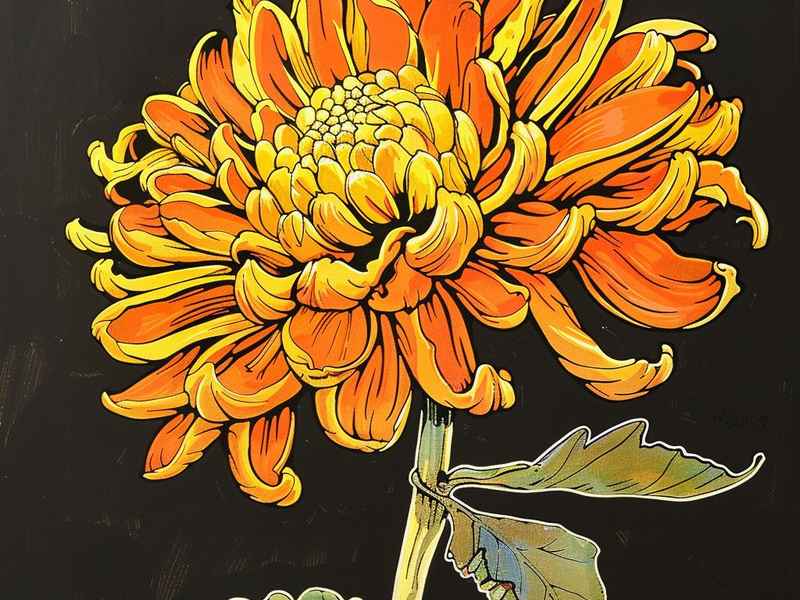 菊花儿童简笔画、儿童菊花的画法简笔画