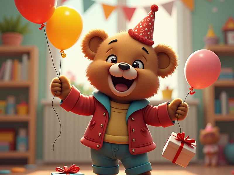 傻小熊祝寿、傻小熊进城图片大全