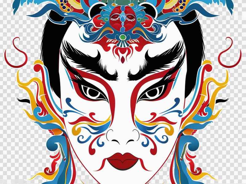 脸谱儿童作品，脸谱少儿绘画作品