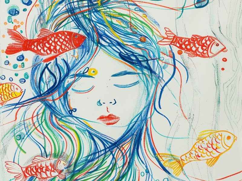 海的女儿儿童画、海的女儿儿童画,美观