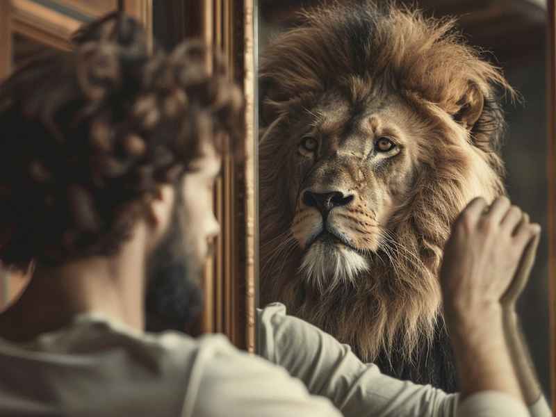 哈哈镜的故事 狮子照哈哈镜的故事