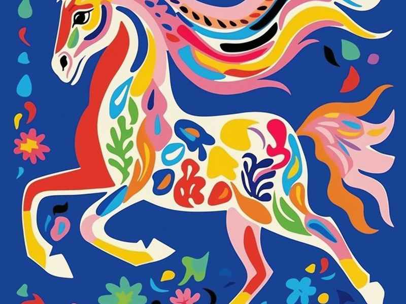 关于马的儿童画 关于马的儿童画图片