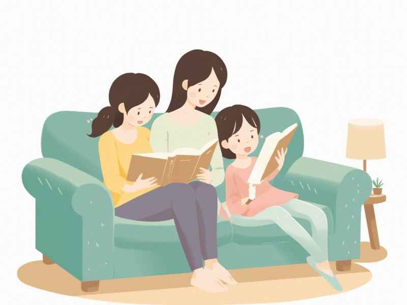 妈妈给孩子讲睡前故事的简笔画 - 妈妈给孩子讲睡前故事的简笔画图片