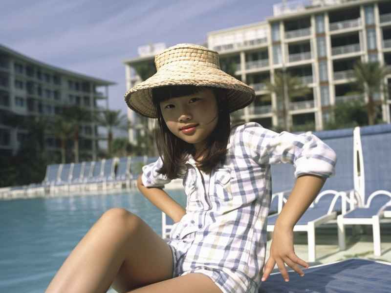 国外儿童泳装车模 国外少儿泳装模特