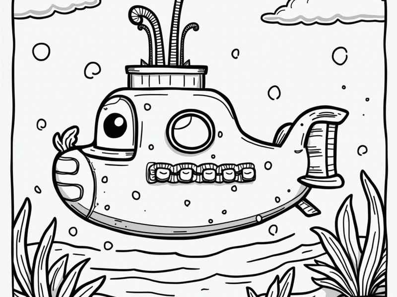 潜水艇儿童画作品（潜水艇儿童画作品图片）