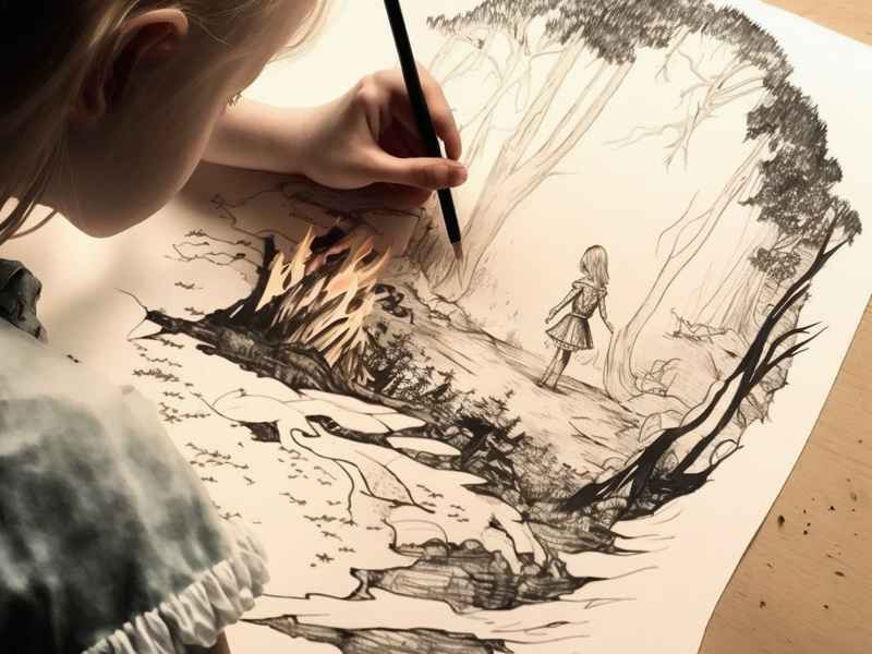 格林童话的画法儿童画、格林童话的绘画怎么画