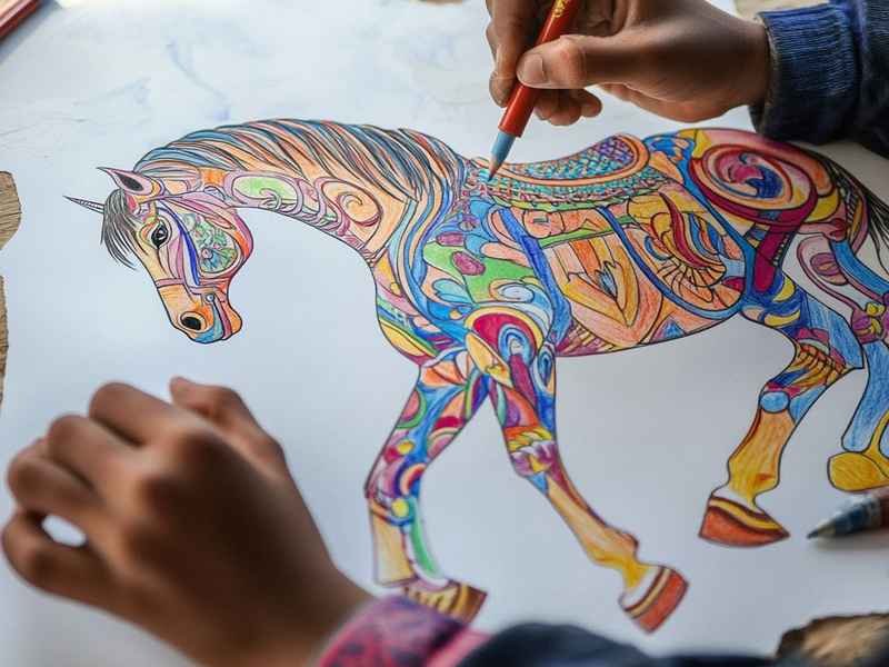 关于马的儿童画 关于马的儿童画图片