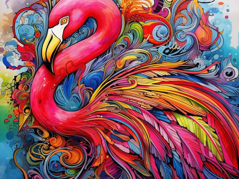 火烈鸟儿童画 火烈鸟儿童画复杂