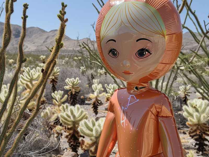 沙漠儿童雕像，沙漠里的儿童雕像