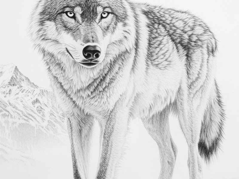 灰狼图画 灰狼简笔画图片大全可爱