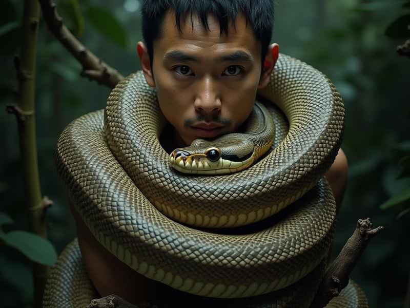 男子上山采蜂蜜坟墓偶遇大蟒蛇 男子上山采蜂蜜偶遇大蟒蛇