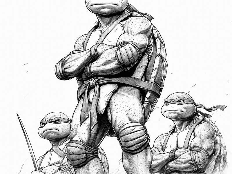 忍者神龟简笔画儿童 忍者神龟简笔画儿童版