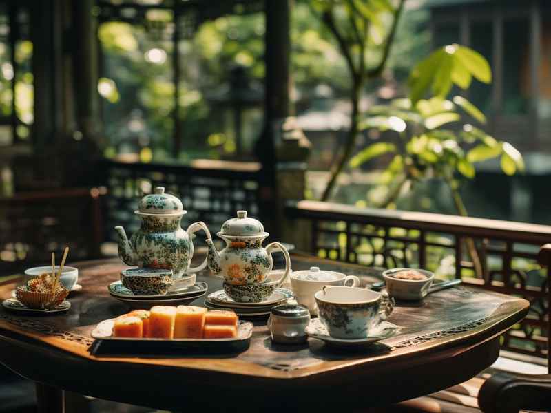 喝早茶儿童绘画，早茶 儿童画