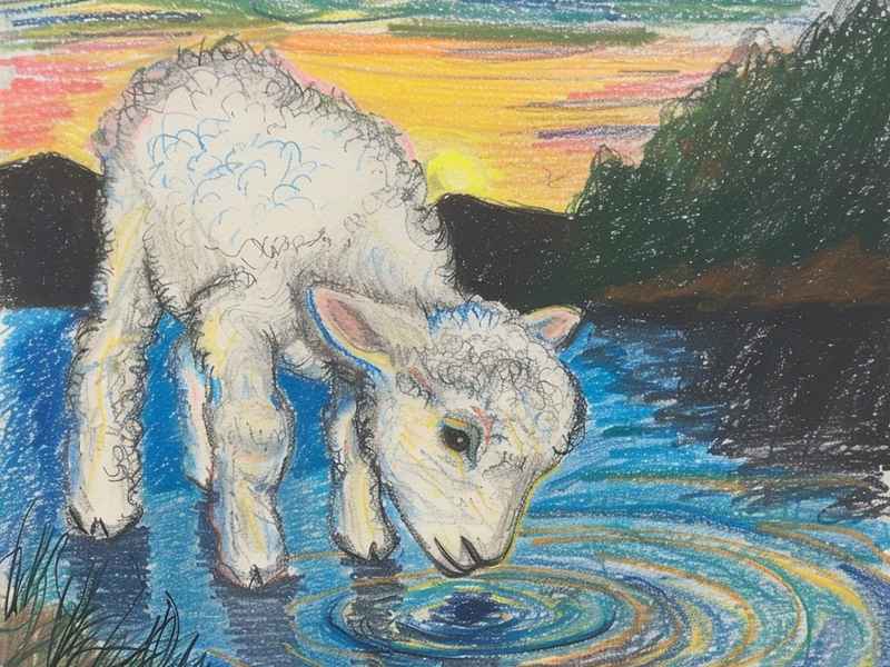 少儿故事小羊喝水 少儿故事小羊喝水图片