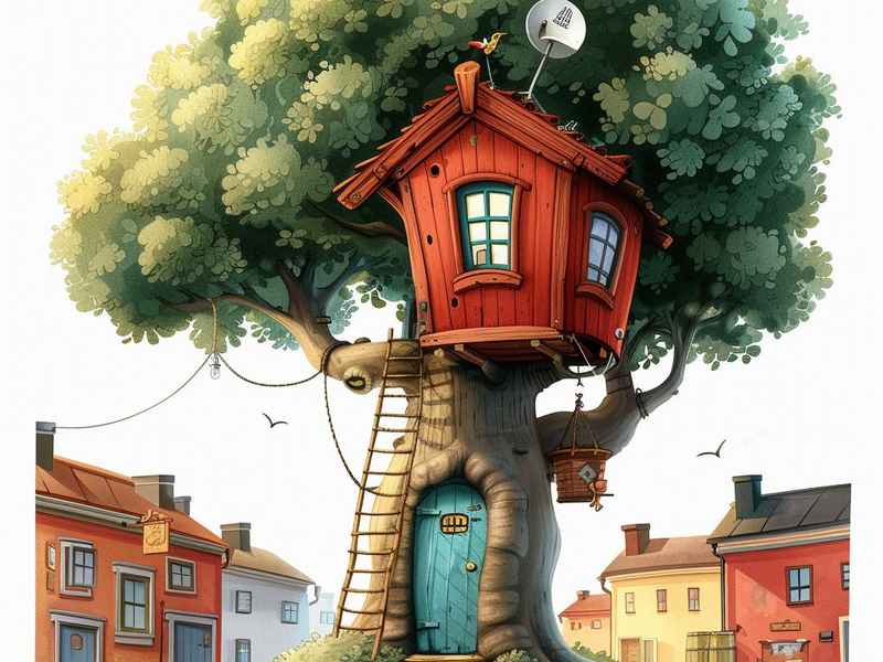 房子树儿童画 房子树木儿童画