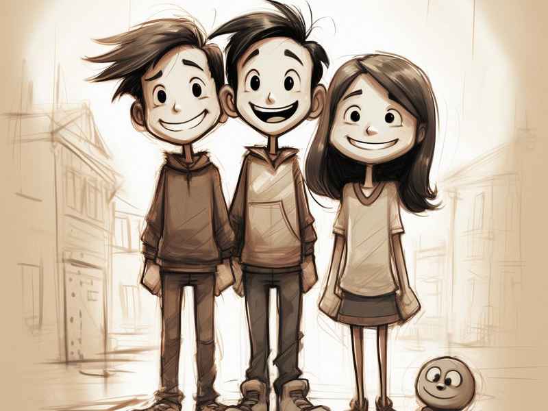 三个好朋友的故事配图、三个好朋友的故事配图简单