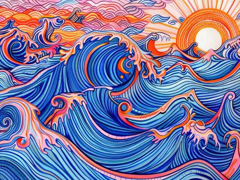 精卫填海的儿童画（精卫填海的儿童手画绘本）
