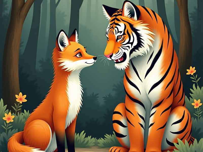 狐假虎威成语儿童画 狐假虎威成语简笔画