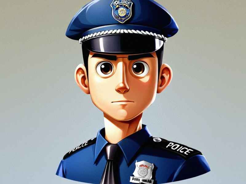 警察儿童画 警察儿童画马克笔加彩铅