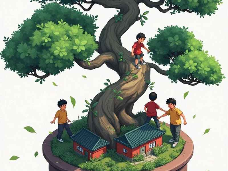 榕树的儿童图画，榕树的儿童图画说说