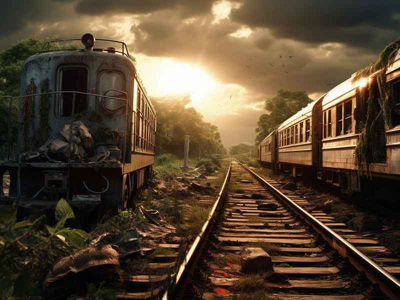 火车轨道救婴儿 火车轨道救婴儿车是两个视频合成的