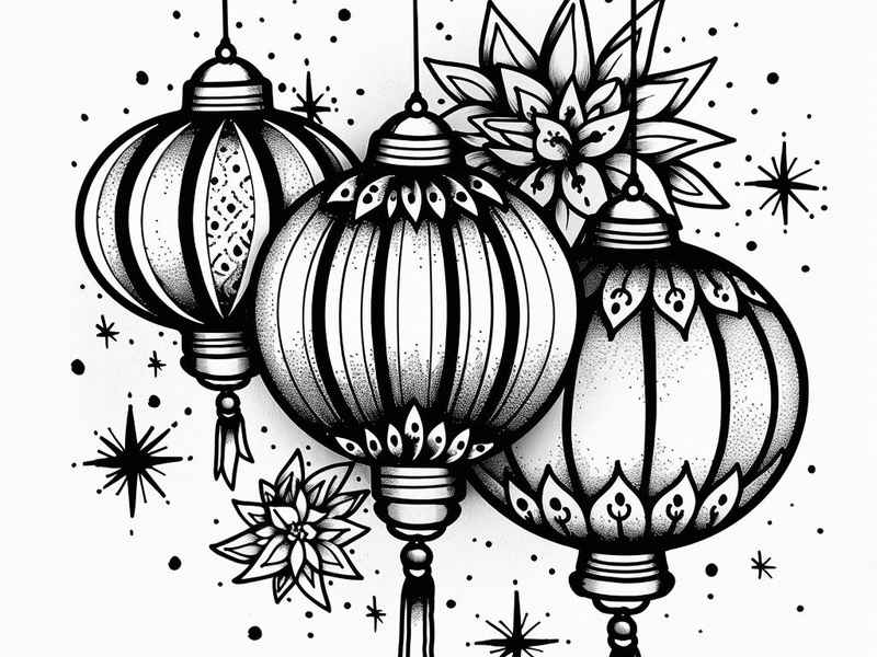 关于新年的装饰图片、关于新年的装饰图片简笔画