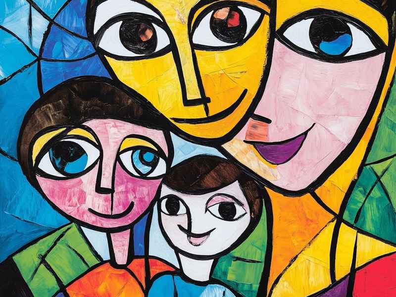 快乐一家人绘画幼儿园（快乐一家人幼儿园主题画）