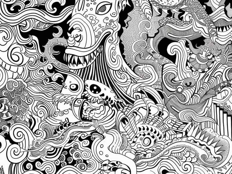 狮吼成语故事儿童画线描 河东狮吼成语故事动画 狮吼成语故事儿童画线描 河东狮吼成语故事动画