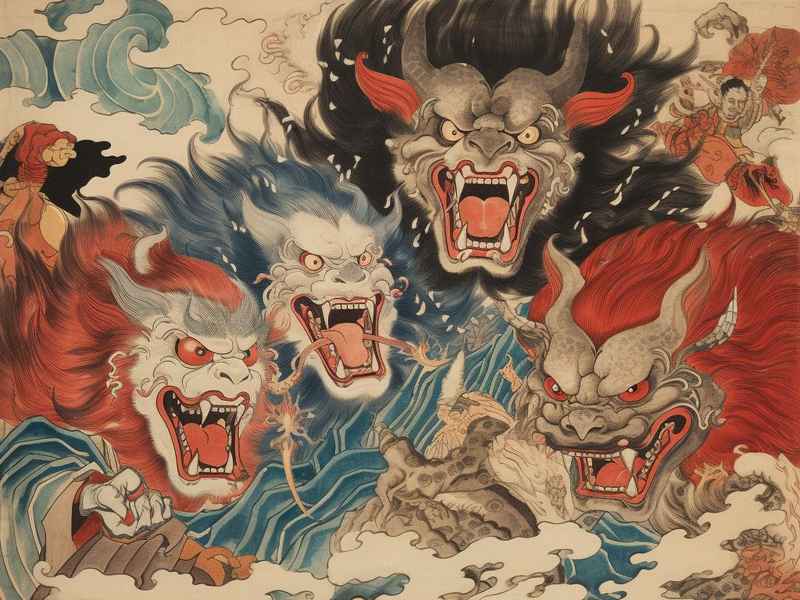 狮吼国画、佛音狮吼国画