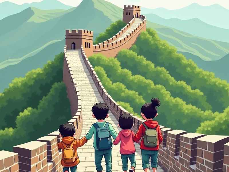长城儿童画简笔画 - 儿童长城的简笔画