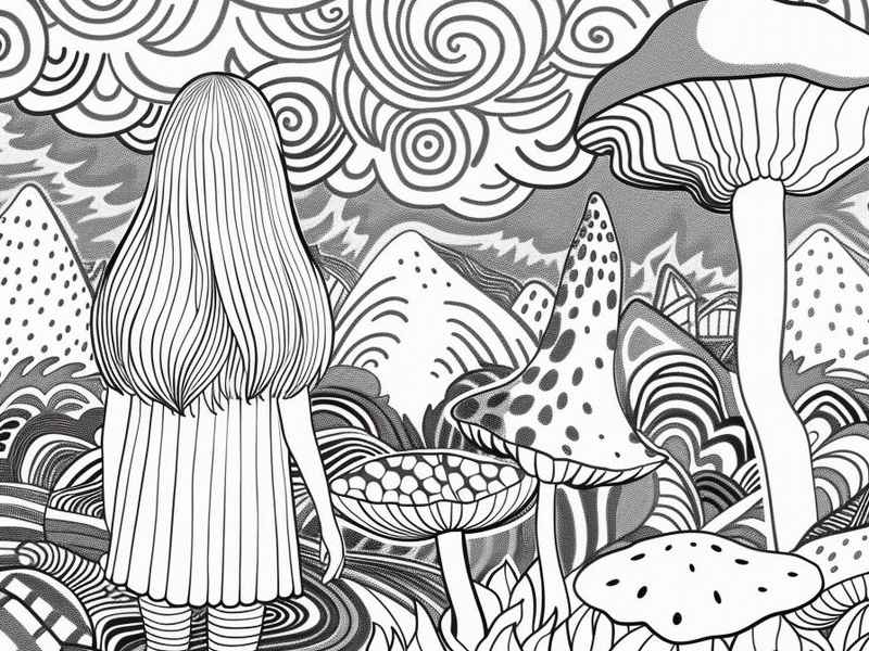 线描绘本故事绘画、线描画的绘本故事