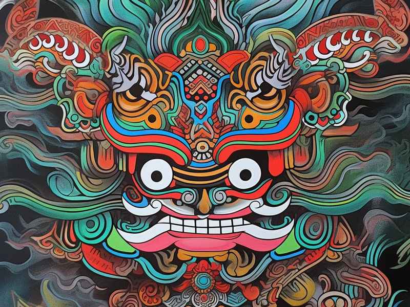 醒狮儿童画 醒狮儿童画模板下载