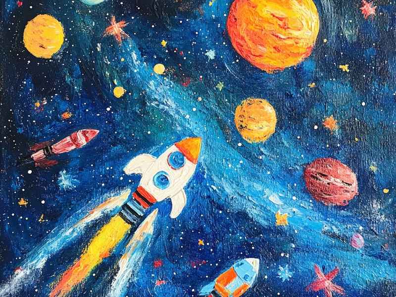 太空礼物儿童 太空礼物儿童画图片