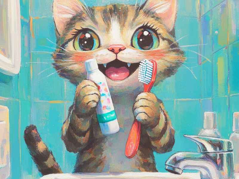 小猫刷牙故事，小猫刷牙的故事睡前故事