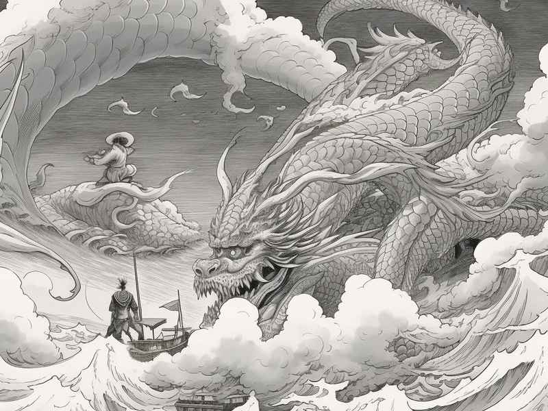 叶公好龙儿童简笔画，叶公好龙简笔画 儿童画