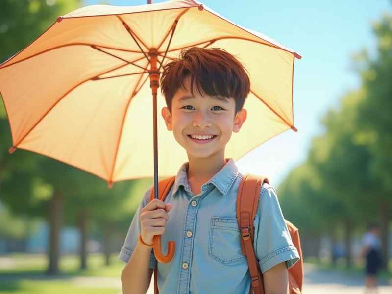 小男孩打雨伞简笔画 简笔画打着雨伞的小男孩