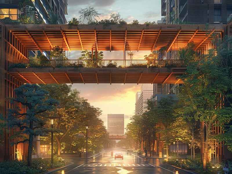 天桥的图片、电磁波在1km电缆的传播时延约为( )