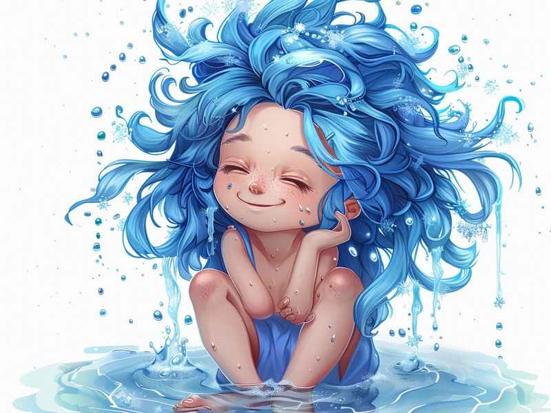 水孩子睡前故事 - 水孩子的故事图画