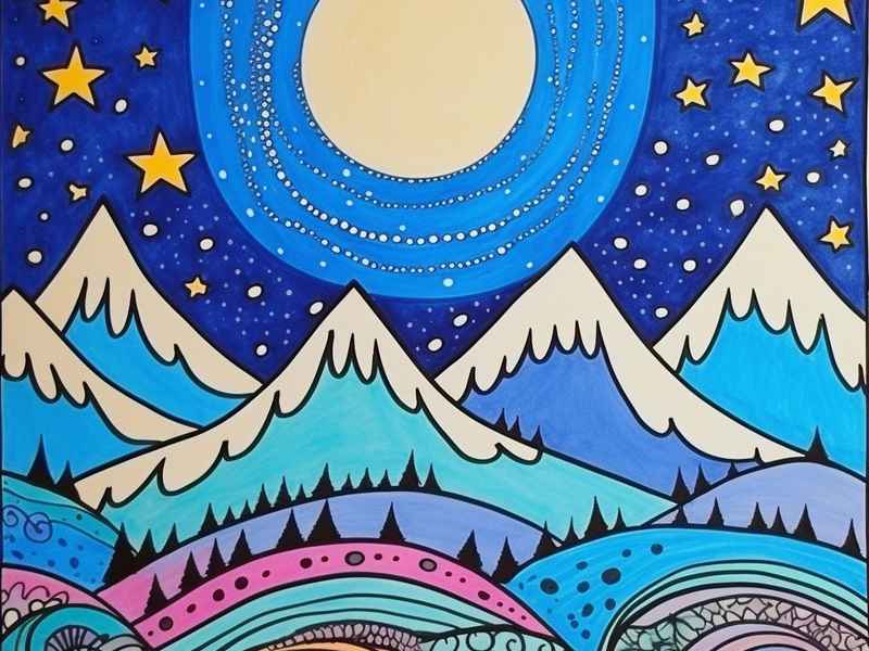 月亮的传说儿童画（月亮的传说手抄报）