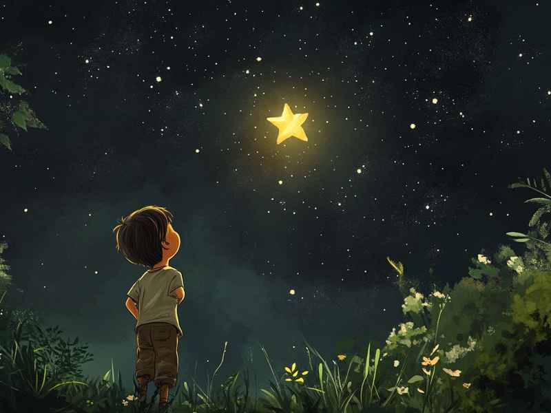 夜晚来临了天空中的星星儿童故事，夜晚,天空中的星星