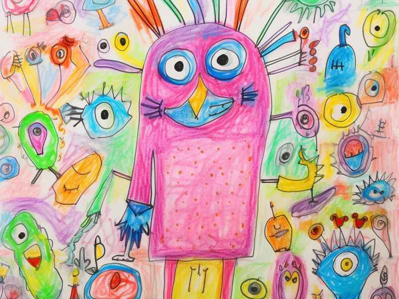 细胞儿童画、细胞儿童画创意作品