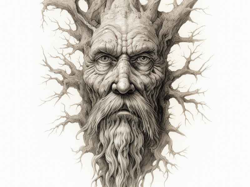 树怪简笔画，树妖怪简笔画