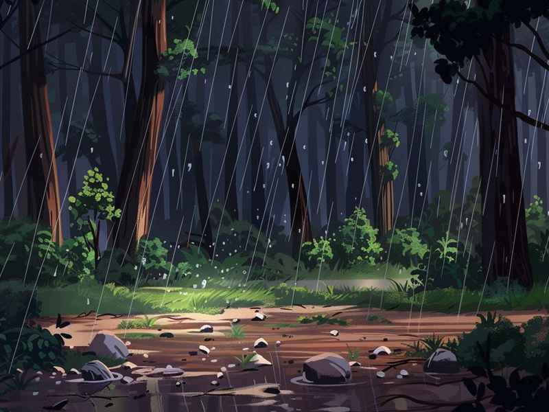 雨中的森林儿童故事、雨中的森林儿童画 雨中的森林儿童故事、雨中的森林儿童画