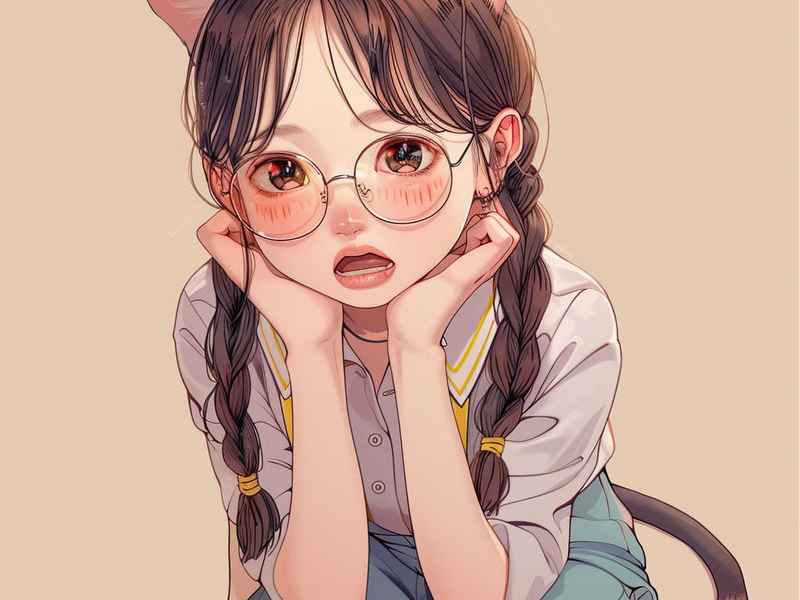 插画小猫（插画小猫双人头像）