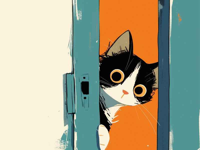 插画小猫（插画小猫双人头像）