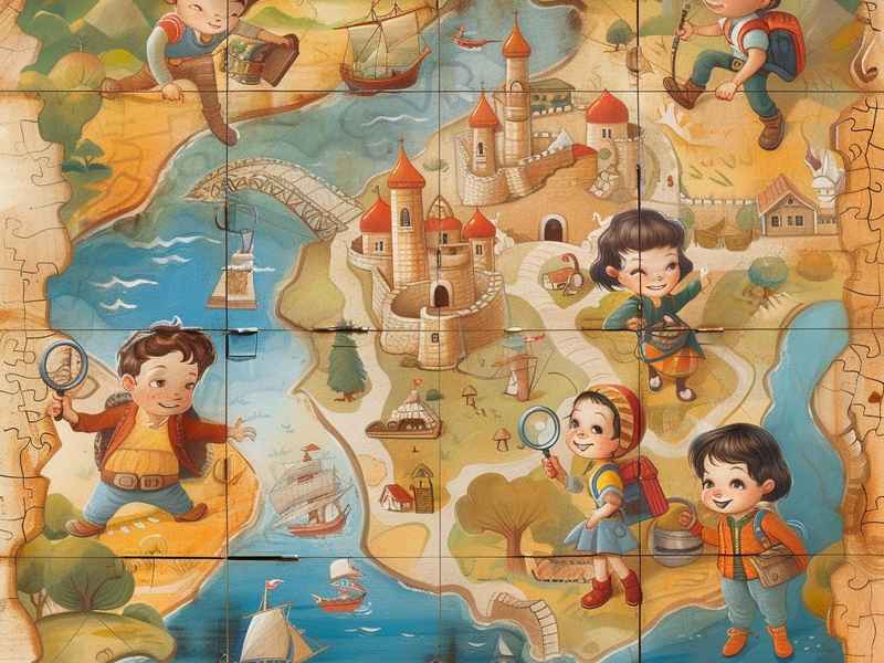 故事书拼图 故事书的拼图